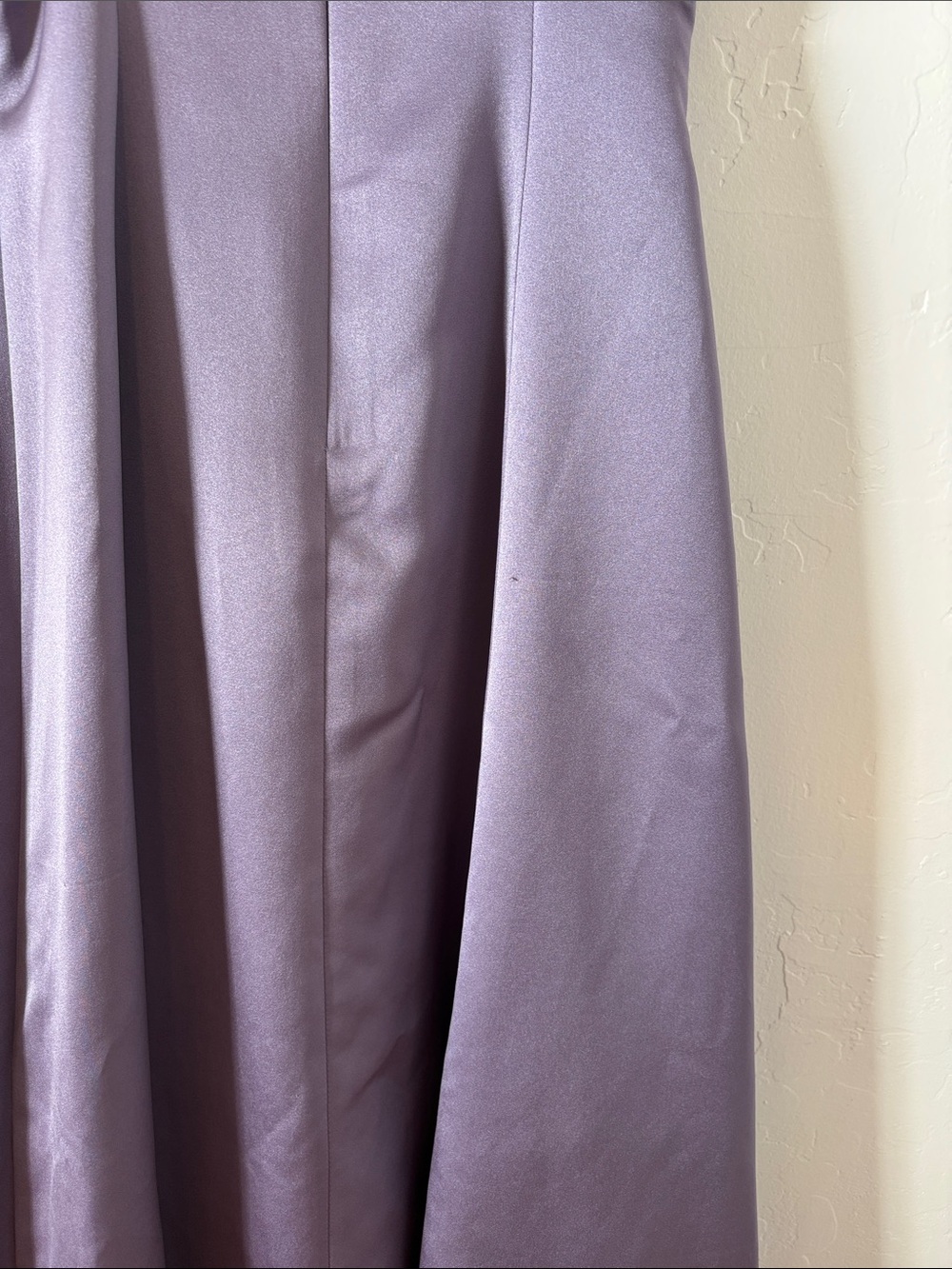 NWT! David's Bridal Lavender Satin Gown with Side Bow - Picture 6 of 10